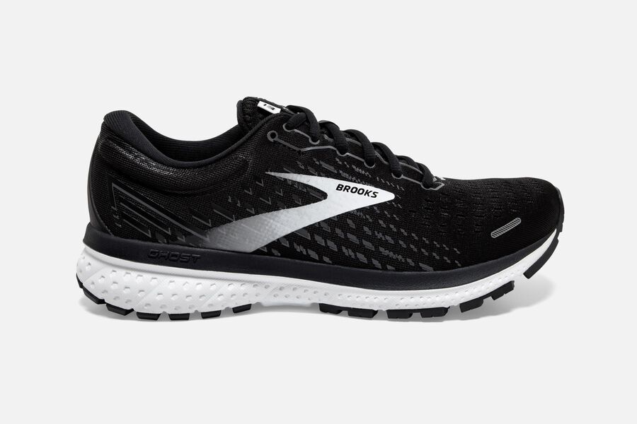 Ghost 13 Road Brooks Running Shoes NZ Womens - Black/White - SGBCAY-257